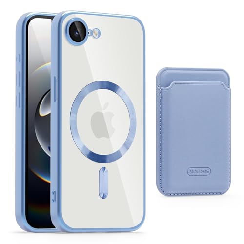 Schutzhülle kompatibel mit iPhone 16E, einzelne Kartenetui, transparente Abdeckung, unterstützt MagSafe, RFID-Blockierung, stoßfeste Lederhülle für iPhone 16E, Himmelblau Schutzhülle kompatibel mit iPhone 16E, einzelne Kartenetui, transparente Abdeckung, unterstützt MagSafe, RFID-Blockierung, stoßfeste Lederhülle für iPhone 16E, Himmelblau von Cxzaqwer