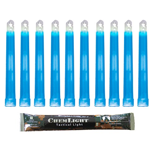 Cyalume Leuchtstab 15 cm, Original Militärische ChemLight Lightsticks In Blau (10-er Pack), Hohe Brenndauer Von 8 Stunden, 100% Konform Mit Den NATO-Spezifikationen von Cyalume