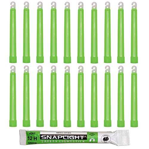 Cyalume SnapLight Grün KnickLichter Glow Sticks – 15cm 6 Inch Industrial Grade Leuchtstab, Ultra helle Light Sticks mit Leuchtdauer 12 Stunden (20-er Pack) von Cyalume