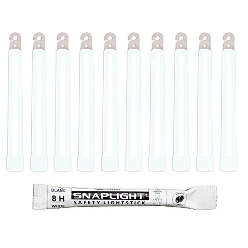 Cyalume SnapLight Knicklichter in weiß (500-er Pack) - 15 cm Glow Sticks mit Haken am Ende - ultra helle Light Sticks mit einer Leuchtdauer von 8 Stunden von Cyalume