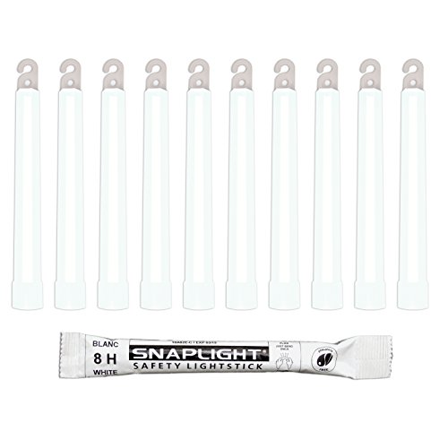 Cyalume SnapLight Knicklichter in weiß (500-er Pack) - 15 cm Glow Sticks mit Haken am Ende - ultra helle Light Sticks mit einer Leuchtdauer von 8 Stunden von Cyalume