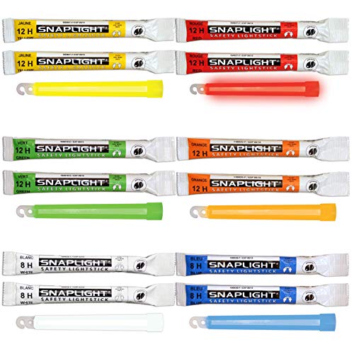 Cyalume SnapLight Leuchtsticks, 15 cm, 12 Stück (2 Stäbe mit je 6 Farben, Grün, Gelb, Rot, Orange, Blau, Weiß) 15 cm von Cyalume