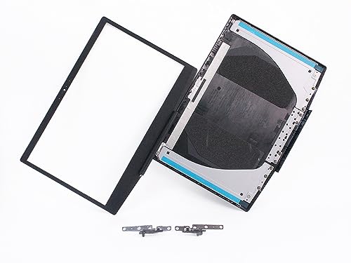 CyanWind LCD-Abdeckung Scharniere Frontblende Abdeckungen Set schwarz für Dell Ins-piron Gaming G3 15 3500 3590 Laptop 0747KP 747KP Rückschale Rückdeckel Top Case mit Scharnier Rahmen Blau Logo von CyanWind