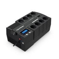 CyberPower BR1000ELCD Line-Interactive USV 1000VA/600W LCD, AVR, USB (HID), RJ45 Lan Protection, Ausgang (4+4) Schuko, USB Ladegerät von Cyber Power