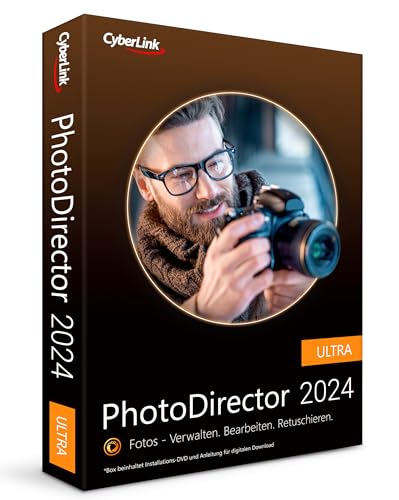 CyberLink PhotoDirector 2024 Ultra | Leistungsstarkes Bildbearbeitungsprogramm | Komplettes Fotostudio | Erstellt perpekte Fotocollage / Fotoshow / Panorama | Lichteffekte | GIF | Windows 10/11 [Box] von CyberLink