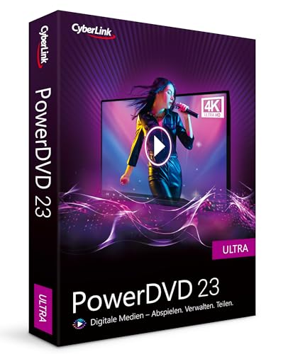 CyberLink PowerDVD 23 Ultra | Preisgekrönter Media Player für Blu-ray-/DVD-Disc und professionelle Medienwiedergabe und -verwaltung | Wiedergabe praktisch aller Dateiformate | Windows 10/11 [Box] von CyberLink