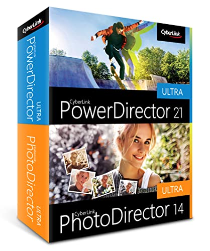CyberLink PowerDirector 21 Ultra & PhotoDirector 14 Ultra Combo Pack | Easy Video Editing and Photo Editing Software | Slideshow Maker | Screen Recorder | Greenscreen Editor | Windows 10/11 [Box] von CyberLink
