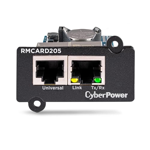 CyberPower Systems RMCARD205 Netzwerkkarte Fuer SNMP Slot - Kompatibel zu OR und PR Serie, Zwei Anschluesse: Netzwerk und Environment Senso, Schwarz CyberPower Systems RMCARD205 Netzwerkkarte Fuer SNMP Slot - Kompatibel zu OR und PR Serie, Zwei Anschluesse: Netzwerk und Environment Senso, Schwarz von CyberPower