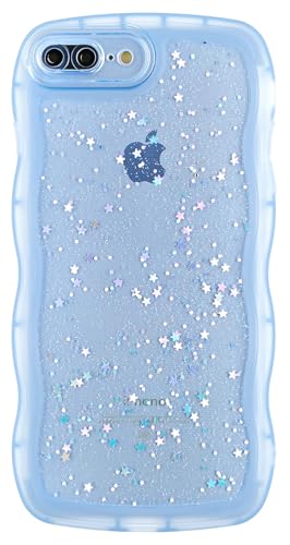 Cyberowl Kompatibel mit iPhone 16E, niedliches Kawaii-Glitzer, Rahmenform, weiches Silikon, stoßfest, Schutzhülle für Damen und Mädchen, Blau Cyberowl Kompatibel mit iPhone 16E, niedliches Kawaii-Glitzer, Rahmenform, weiches Silikon, stoßfest, Schutzhülle für Damen und Mädchen, Blau von Cyberowl