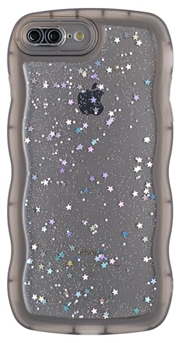 Cyberowl Kompatibel mit iPhone 16E, niedliches Kawaii-Glitzer, Rahmenform, weiches Silikon, stoßfest, Schutzhülle für Damen und Mädchen, Schwarz von Cyberowl