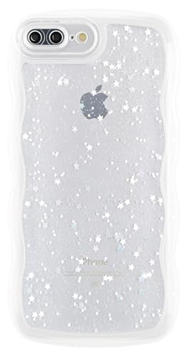 Cyberowl Kompatibel mit iPhone 16E, niedliches Kawaii-Glitzer, Rahmenform, weiches Silikon, stoßfest, Schutzhülle für Damen und Mädchen, transparent von Cyberowl