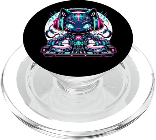 Cyberpunk DJ Katze mit Kopfhörern Musikliebhaber PopSockets PopGrip für MagSafe Cyberpunk DJ Katze mit Kopfhörern Musikliebhaber PopSockets PopGrip für MagSafe von Cyberpunk Dj Cat With Headphones Graphic