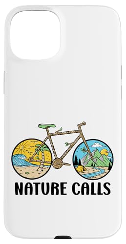 Nature Calls MTB Mountain Bike Gravel Bicycle Riding Cycling Hülle für iPhone 15 Plus von CycleTees Brand