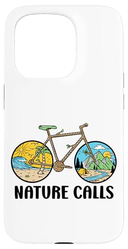 Nature Calls MTB Mountain Bike Gravel Bicycle Riding Cycling Hülle für iPhone 15 Pro von CycleTees Brand