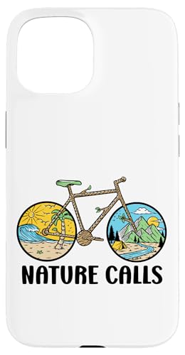 Nature Calls MTB Mountain Bike Gravel Bicycle Riding Cycling Hülle für iPhone 15 von CycleTees Brand