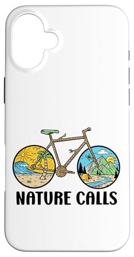 Nature Calls MTB Mountain Bike Gravel Bicycle Riding Cycling Hülle für iPhone 16 Plus von CycleTees Brand