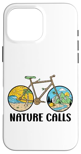 Nature Calls MTB Mountain Bike Gravel Bicycle Riding Cycling Hülle für iPhone 16 Pro Max von CycleTees Brand