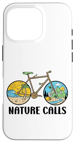 Nature Calls MTB Mountain Bike Gravel Bicycle Riding Cycling Hülle für iPhone 16 Pro von CycleTees Brand