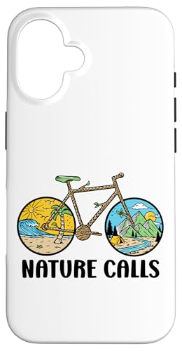 Nature Calls MTB Mountain Bike Gravel Bicycle Riding Cycling Hülle für iPhone 16 von CycleTees Brand