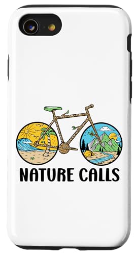 Nature Calls MTB Mountain Bike Gravel Bicycle Riding Cycling Hülle für iPhone SE (2020) / 7 / 8 von CycleTees Brand