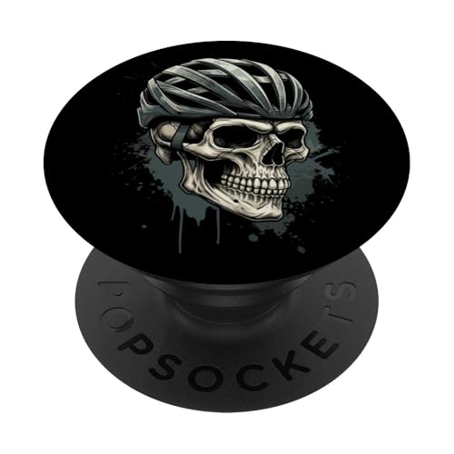 Skull Cyclist Helmet Cycling Bicycle Rider Road Bike Racer PopSockets Klebender PopGrip von CycleTees Brand