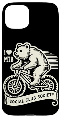 Fahrrad MTB Bear Social Club Society Retro Hülle für iPhone 15 Plus Fahrrad MTB Bear Social Club Society Retro Hülle für iPhone 15 Plus von Cyclist racing mountain bike streetwear Bicycle