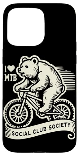 Fahrrad MTB Bear Social Club Society Retro Hülle für iPhone 15 Pro Max Fahrrad MTB Bear Social Club Society Retro Hülle für iPhone 15 Pro Max von Cyclist racing mountain bike streetwear Bicycle
