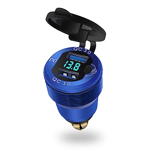 Motorrad Zigarettenanzünder-USB Ladegerät-Adapter für BMW Motorrad - QC 3.0 Doppelstecker USB Steckdose Ladegerät 12V, Schnell Handy Ladegerät, mit Schalter und Voltmeter von Cyeehxin