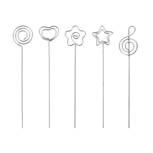 Cyleibe Metalldraht Memo Foto Clip, 50 Stück Zettelclips, Fotohalter DIY Handwerk Draht Klammern, Stehen Memo Foto Clip für Hochzeit Geburtstag Party Tischdeko von Cyleibe