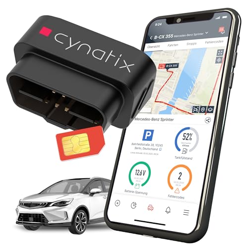 Cynatix GPS Tracker 1-Jahres-Komplettpaket ohne ABO für Auto, LKW, Transporter, Wohnmobil mit Echtzeit-Ortung Live Tracking inkl. SIM-Karte von Cynatix
