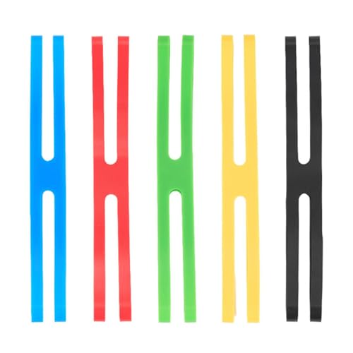 5 Stück Silikon-Gummibänder, verschiedene Farben, elastische Gummi-Wickelbänder zum Verpacken und Verpacken von Taschen von Cyni
