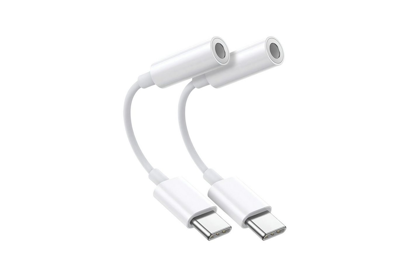 Cyoo 2er USB C auf AUX Audio Adapter Typ C Kabel 3,5mm Klinke Audio-Adapter USB-C, 3,5-mm-Klinke zu 3,5-mm-Klinke, USB-C, 11 cm, Handy Kopfhörer Audio-Adapter USB-C, Flexibel, Robust, Klinkenstecke von Cyoo