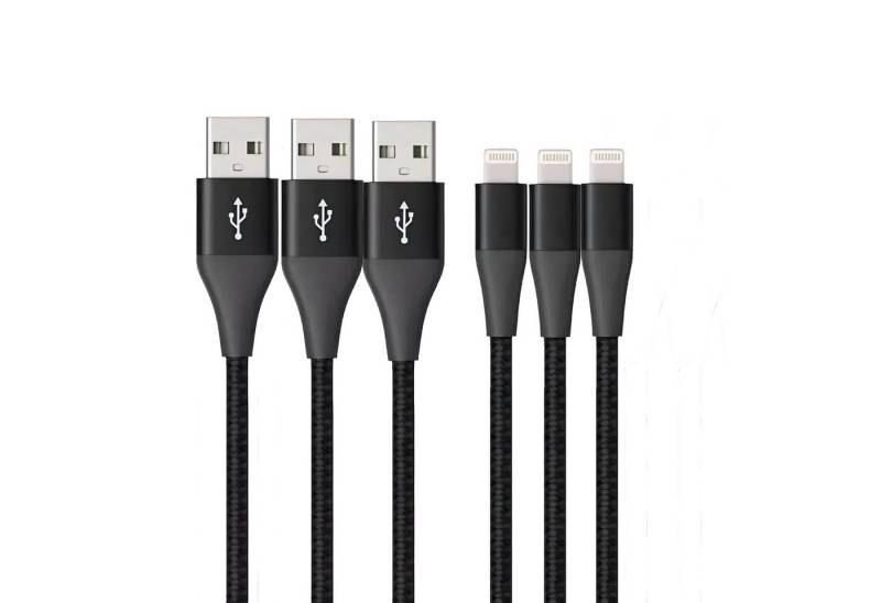 CULTZEN HQ USB - Lightning Nylon Kabel für Apple iPhone Ladekabel 3x 100 cm Lightningkabel, USB 3.0 Mini-B, Lightning, USB 3.0 Typ B (100 cm), Hohe Qualität von CULTZEN