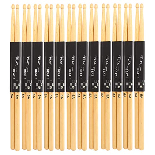 12 Paare Drum Sticks, Ahornholzspitze Drumsticks 5A Oval Holzspitze Percussion Accessoires für Erwachsene Kinder und Anfänger 12 Paare Drum Sticks, Ahornholzspitze Drumsticks 5A Oval Holzspitze Percussion Accessoires für Erwachsene Kinder und Anfänger von Cyrank