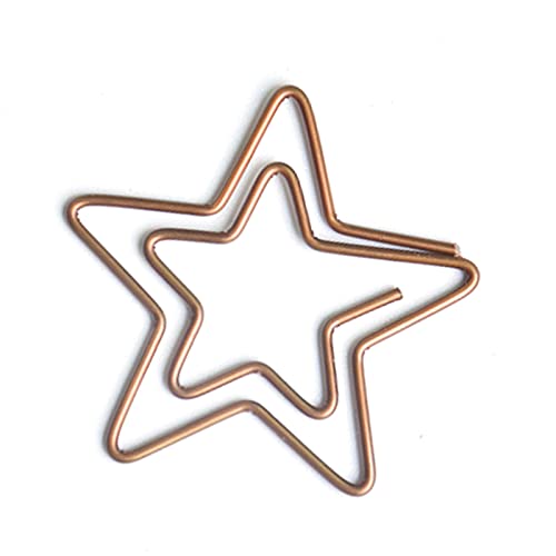 Büroklammern 100 Stück, Weihnachtsstil, Braune Büroklammern, Lesezeichen, Niedliche Büroklammern, Kleine Büroklammern Für Büro, Schule, Papierordner, Organisation(Stern) von Cyrank