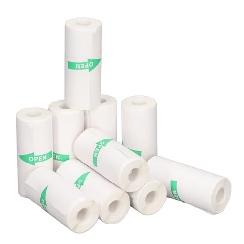 Cyrank 10 Rollen Thermodruckerpapier, selbstklebendes Thermopapier, Mini-Druckerzubehör, tragbar, 57 x 25 mm, für Etiketten, Notizen, Fotos Cyrank 10 Rollen Thermodruckerpapier, selbstklebendes Thermopapier, Mini-Druckerzubehör, tragbar, 57 x 25 mm, für Etiketten, Notizen, Fotos von Cyrank