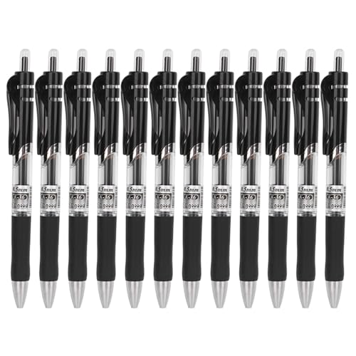Cyrank 12 Stcs Gel Stifte, einziehbare Rollerballstifte mit Komfort Grip 0,5 mm feiner Punkt Schwarz Tinte Glattes Schreiben Schnell Trocken für Büroschulenversorgung Cyrank 12 Stcs Gel Stifte, einziehbare Rollerballstifte mit Komfort Grip 0,5 mm feiner Punkt Schwarz Tinte Glattes Schreiben Schnell Trocken für Büroschulenversorgung von Cyrank