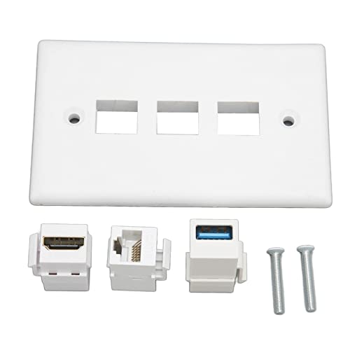 Cyrank 3-Port-HDMI-Koax-Ethernet-USB3.0-Wandplatte, HD-Multimedia-Schnittstelle, 3-Port-Wandplattensteckdose Cyrank 3-Port-HDMI-Koax-Ethernet-USB3.0-Wandplatte, HD-Multimedia-Schnittstelle, 3-Port-Wandplattensteckdose von Cyrank