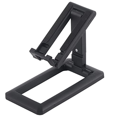 Cyrank Handy-Ständer, Zusammenklappbarer Handy-Halter, Verstellbarer Handy-Halter Für Schreibtisch, Freisprech-Desktop-Halterung, Handy-Ständer Für Aufnahmen, Büro-Schreibtisch-Zubehör(Schwarz) von Cyrank