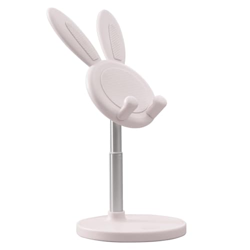 Handy-Ständer, justierbarer Bunny-Telefonständer für Schreibtisch Netter Kaninchen-Telefonhalter Portable Phone Dock Tablets Stand Kawaii Telefonhalter Stand für Telefone Tablets (weiß) von Cyrank