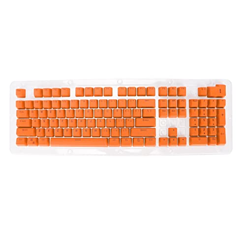 Cyrank PBT-Tastenkappen 106 Tasten Spritzguss OEM Höhe Lichtdurchlässigkeit Tastenkappen für mechanische Tastaturen(Orange) von Cyrank