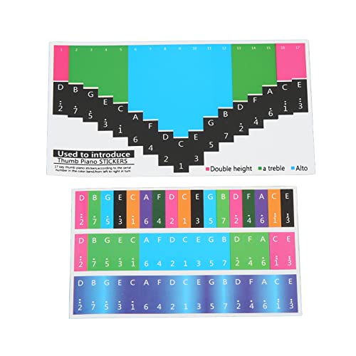 Klavier -Tastaturaufkleber, Kalimba -Skala -Aufkleber Notiz Buchstaben Beschriftungen Schulungsnoten -Dekorationszeichen für Starteranfänger (17-tone thumb piano universal) von Cyrank