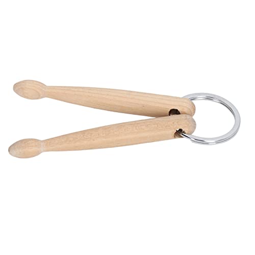 Mini Drum Sticks Schlüsselbund, Holztrommelstick -Schlüsselbund mit zwei Stöcken Percussion Tool Percussion Schlüsselring für Schlagzeuger von Cyrank