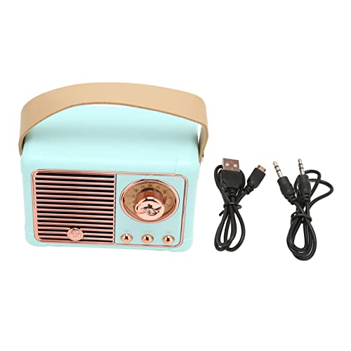 Retro-Bluetooth-Lautsprecher, Vintage-Radio, Kabelloser Kleiner Lautsprecher, Tragbarer Stereo-Lautsprecher Mit Altmodischem Design Für Küche, Schreibtisch, Schlafzimmer, Outdoor-Dekoration(Blau) von Cyrank