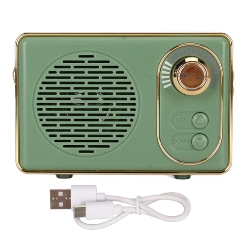 Cyrank Retro-Bluetooth-Lautsprecher, Altmodischer Klassischer Stil, Tragbare Bluetooth-Lautsprecher Mit Subwoofer Für Geschenkparty(Grün) von Cyrank