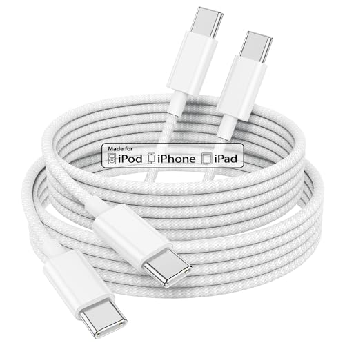 iPhone 15 Geflochtenes Ladekabel, 2Pack 2m lang iPhone 15 USB C zu C Kabel Super Schnellladekabel für Apple iPhone 16 Serie/15 Serie/iPad/MacBook/Samsung Galaxy/Alle USB C-Geräte von CyvenSmart