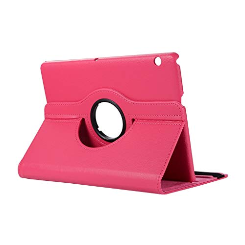 Cywulin Smart Case für Huawei Mediapad T3 10 9,6 Zoll, Ultra Leichte Slim Leder Shell Stand Folio Cover Folding Trifold Magnetic Cover mit Auto Sleep Wake Multiple Betrachtungswinkel (Hot Pink) von Cywulin