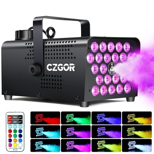 Nebelmaschine, Czgor 600W Tragbare Rauchmaschine mit 24 LED, 2 in 1 Aktualisieren Fog Machine mit Kabelloser Fernbedienung für Outdoor- und Indoor-Halloween-Party Nebelmaschine, Czgor 600W Tragbare Rauchmaschine mit 24 LED, 2 in 1 Aktualisieren Fog Machine mit Kabelloser Fernbedienung für Outdoor- und Indoor-Halloween-Party von Czgor