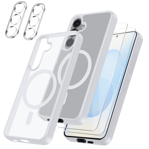 Czyoa für Samsung Galaxy S25 5G Hülle, TPU Schutzhülle mit Magnetsicher mit 2 Stücke Schutzfolie + 2 Kameraschutz Displayschutzfolie für Samsung S25 5G - Transparent von Czyoa