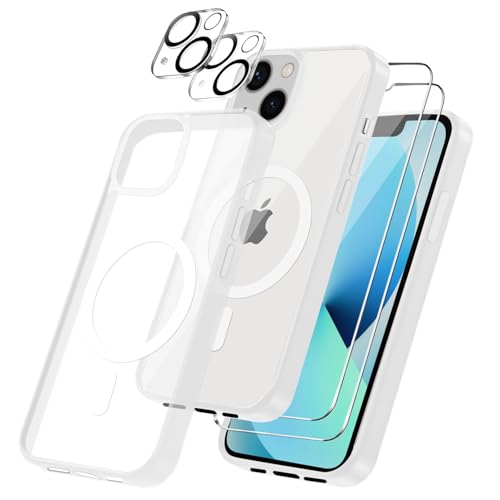 Czyoa für iPhone 13 Hülle, TPU Schutzhülle mit Magnetsicher mit 2 Stücke Schutzfolie + 2 Kameraschutz Displayschutzfolie für iPhone 13 6.1" - Transparent Mattiert Czyoa für iPhone 13 Hülle, TPU Schutzhülle mit Magnetsicher mit 2 Stücke Schutzfolie + 2 Kameraschutz Displayschutzfolie für iPhone 13 6.1" - Transparent Mattiert von Czyoa